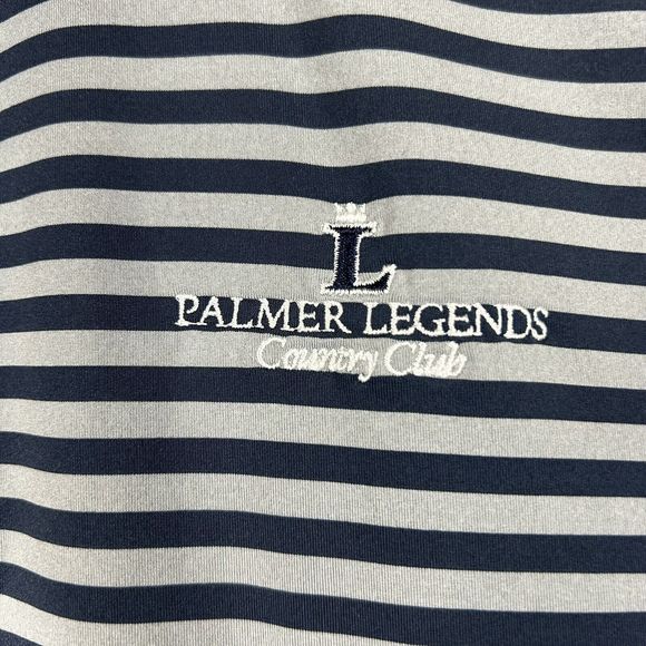 Footjoy FJ Mens Gray Blue Striped Short Sleeve Polo Size XXLarge Stretch Golf - Picture 6 of 6